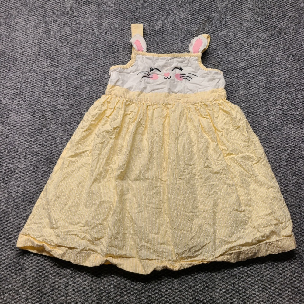 Gymboree Girls Yellow Seersucker Bunny Face Dress Size 7 Easter Spring Dress